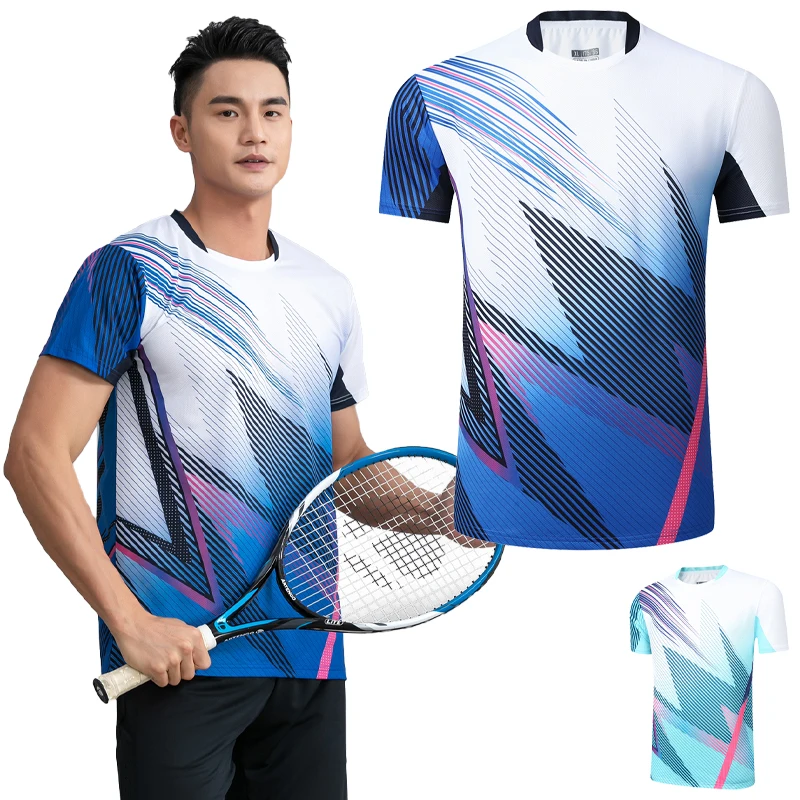 Short Sleeve T Shirt Badminton Uniforms Badminton Tennis Shirts 3D Print for Outdoor Training