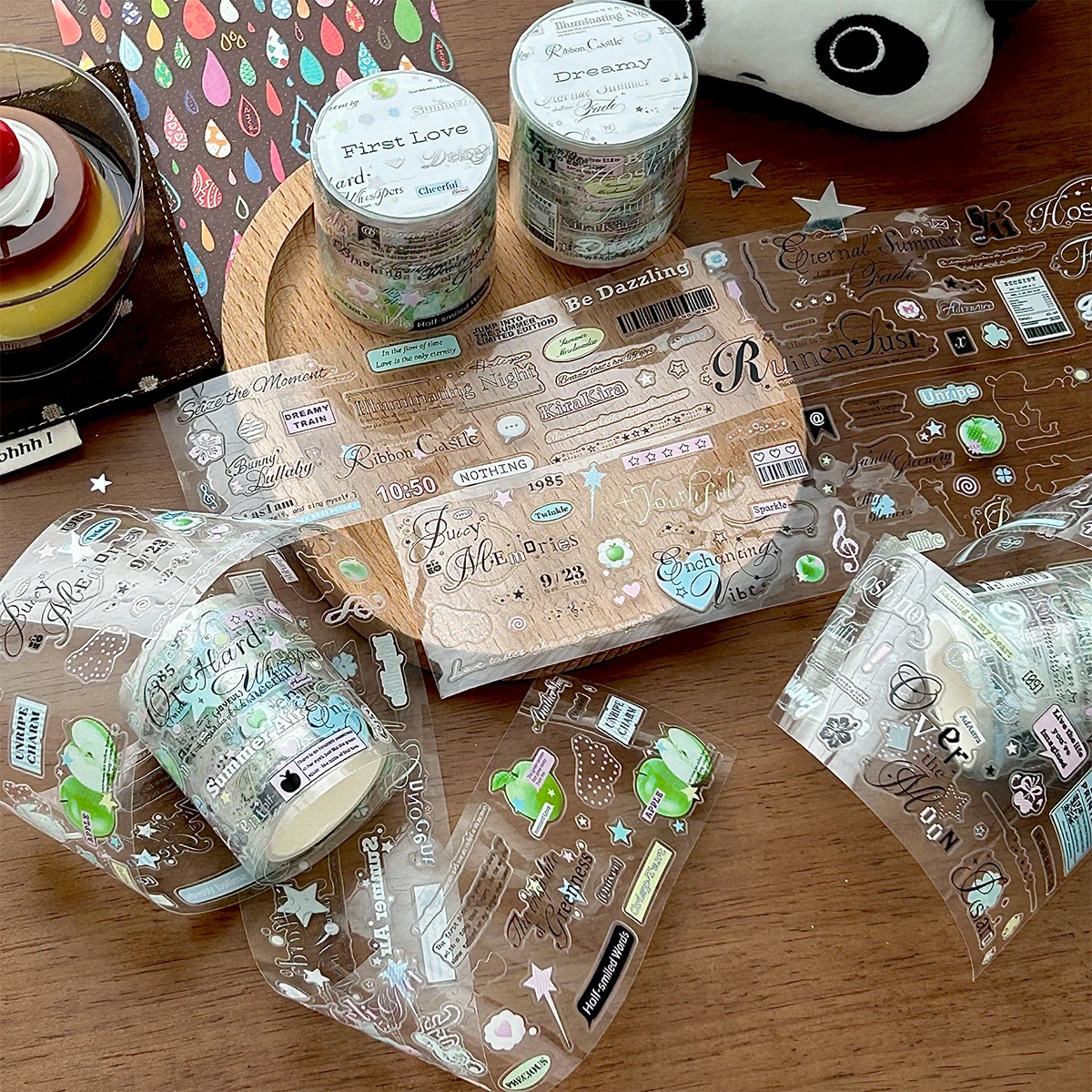 러브 이스케이프스 한국 데코 스티커 텍스트 요소 스티커 스크랩북 스티커 미니멀리스트 콜라주 저널 데코 용품
