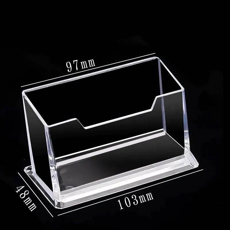 Card Holder 1Pc Transparent Plastic Acrylic Desk Organizer for Notes Business Cards Storage