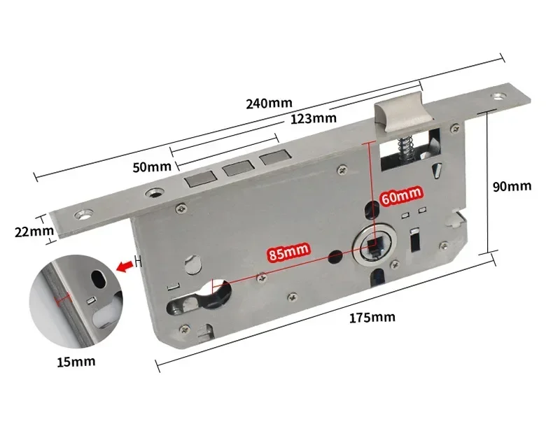 Broken Bridge Aluminum Alloy Single Point Door Lock Body Door Lock Household Courtyard Broken Bridge Lock Body Type 85