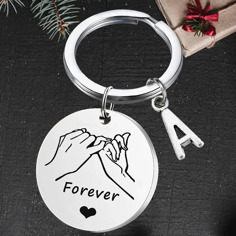 

Cute Lovers Couple gift Keychain pendant Pinky Promise Friends BFF Forever key chain Valentine's Day Gift