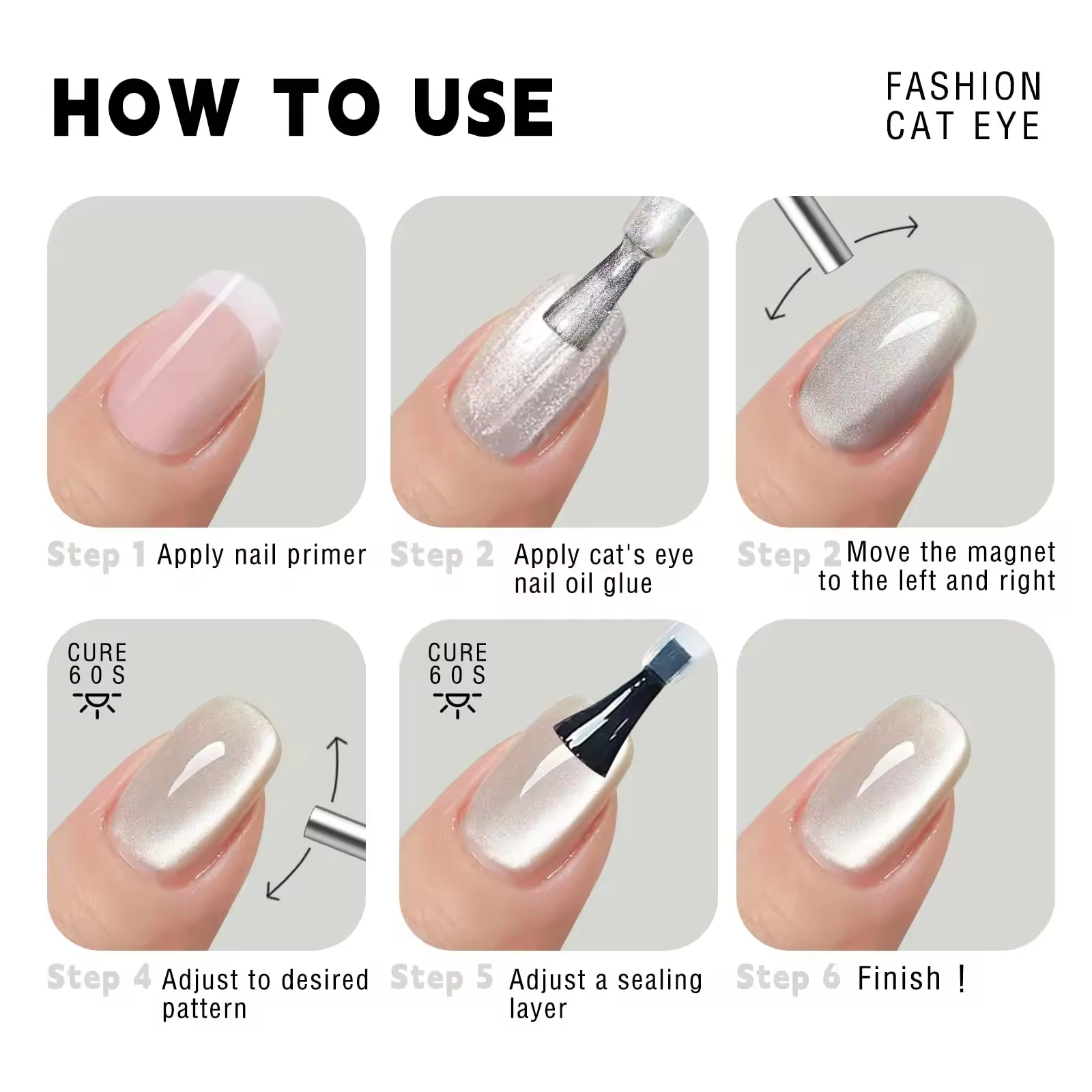 Magnetic nail pen 3D Cat Eye Nail Art Dual-Ended Gel Polish Wand Professional 360&deg; Rotating Handle for DIY Manicure Salon Tools
