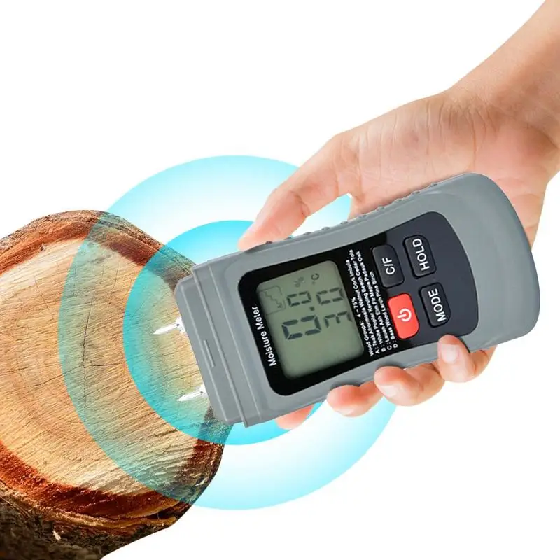 Firewood Moisture Meter Multifunctional Digital Humidity Meter Moisture Reader Versatile Temperature Humidity Monitor