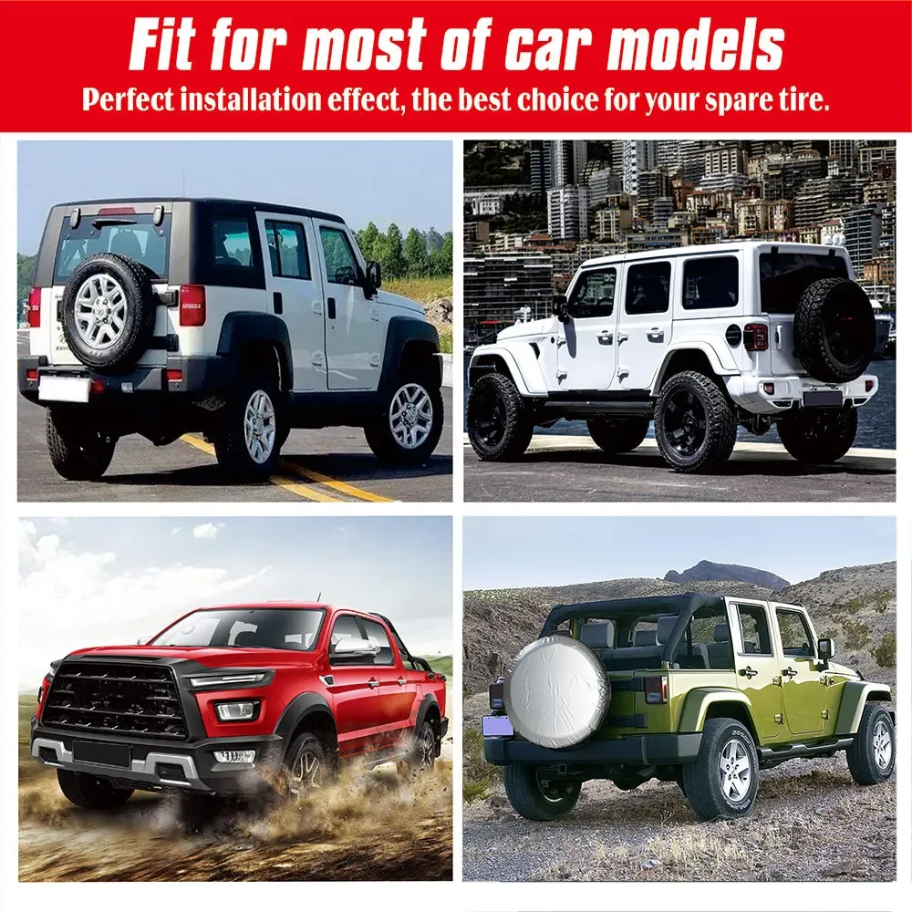 2PCS/4PCS Tire Cover Case Car Spare Tire Cover Storage Bags Car Auto Wheel Tire