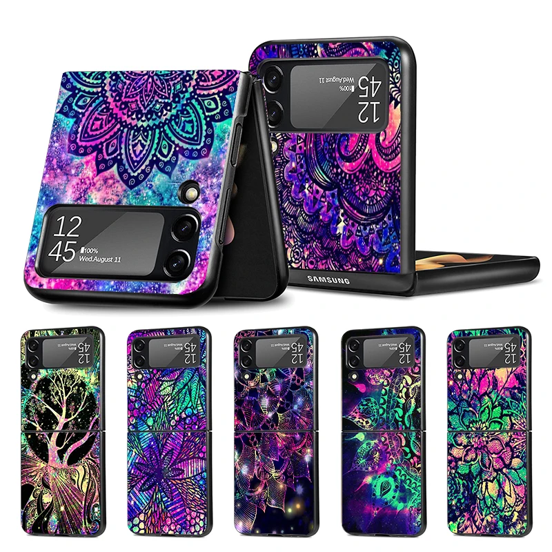 Mandala Girasole Mandala Z Flip 4 Z Flip 4 Phnoe Custodia Per Samsung Z Flip 3 5 5G Black Hard Shell Galaxy Zflip3 Zflip4 Zflip5