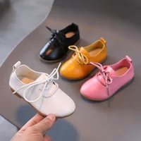 Children's Casual Shoes for Boys Girls Toddlers Big Kids School Students White Flats Leather Shoes Classic Fashion Soft Lace-up 1
