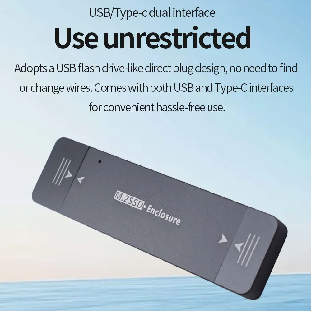 TISHRIC NVME Enclosure NGFF SSD Case for Hard Drive 1.8Inch External Case USB3.0 Type-C M2 Ngff NVMe 2230/42 SSD with for Laptop