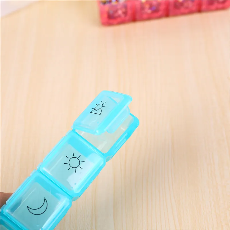 Portable 28-Slot Weekly Pill Organizer Box