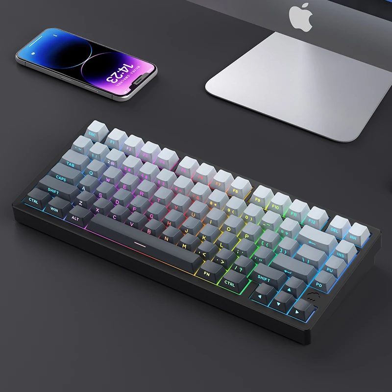 Wob Arco-íris 75 Keycaps 133 Teclas Gradiente Pbt Dye Sub Key Caps Cereja Perfil Keycaps para Sugar65 Leobog Hi75 Hi8 Teclado de Alumínio - Imagem 4