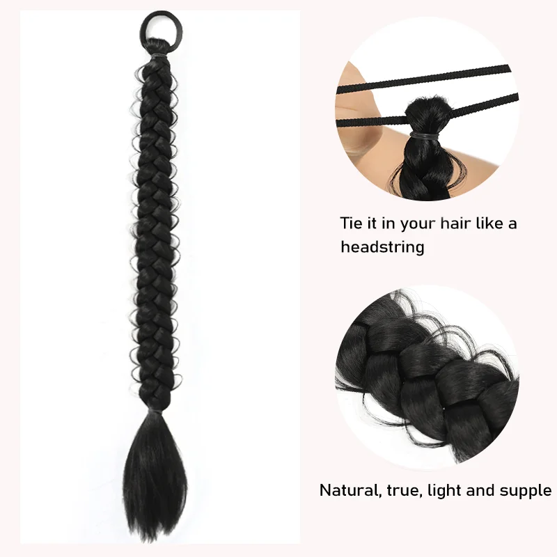 Synthetic Long Braided Ponytail Hair Extensions 2