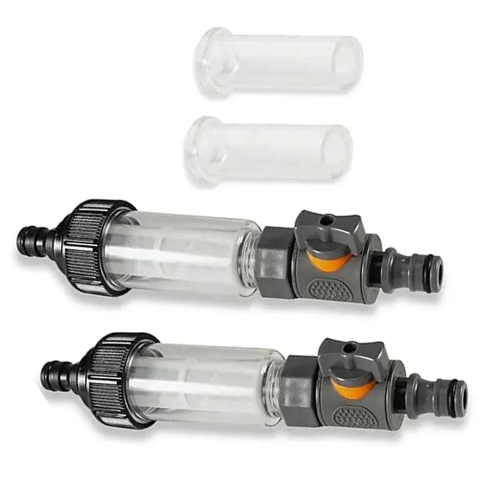 Set 2 Filtri Acqua Per Camper: Flusso Regolabile, Trasparente, Con Ricambi, Perfetto Per Caravan, Giardino, Esterno