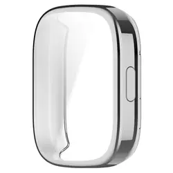 Premium TPU Silicone Protective Case with Screen Guard (Silver)