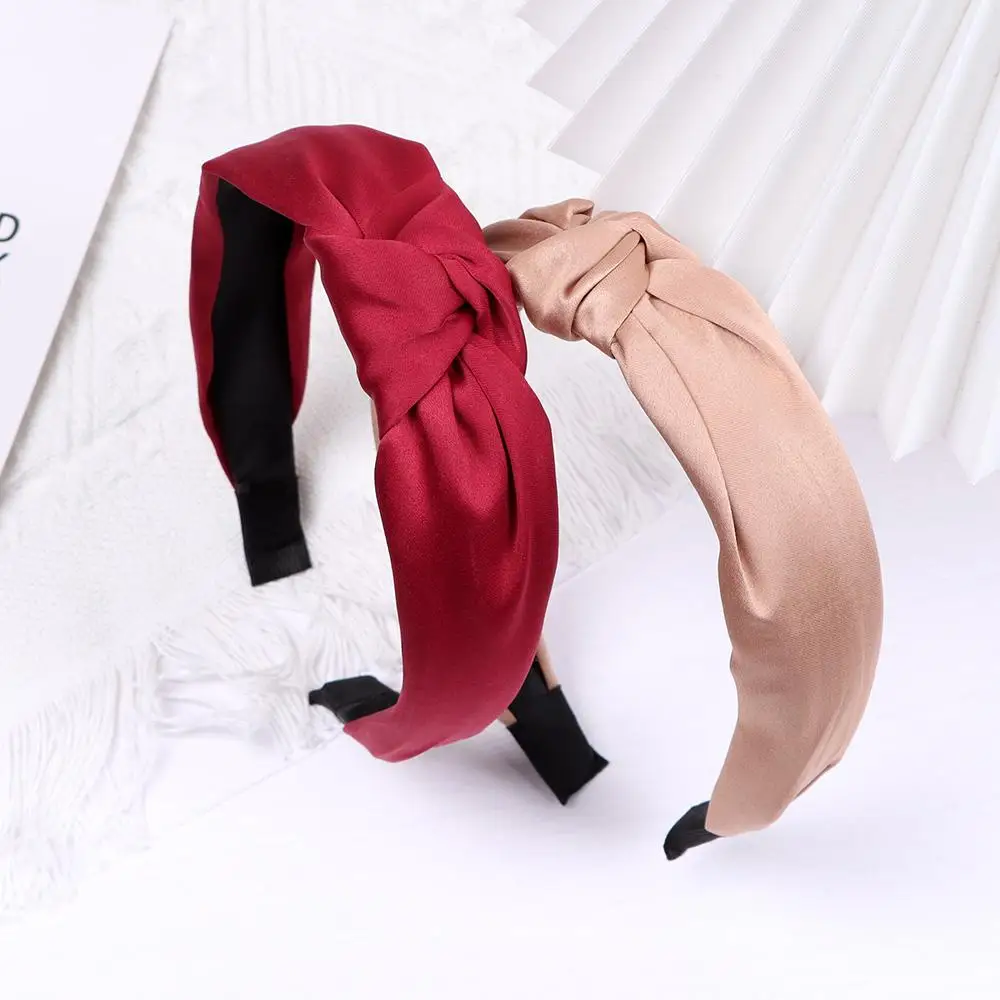 

Fashion Hair Hoop Hair Bands for Women Girls Cross Knot Solid Color Headbands Wide Hairband Hair Accessories Headwear