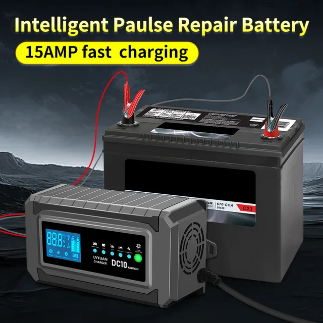 12V/24V Intelligente Auto Batterie Ladegerät AC 100V 110V 220V