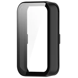 Enhanced Watch Case with Integrated Tempered Glass Screen Protector - Durable 2 - in - 1 Protective Cover for Honor Band 9 (01 Black)