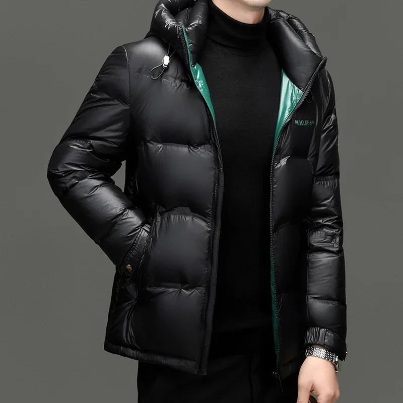 thumbnail image 1 of Chaqueta ligera de plumas para hombre, chaqueta brillante de lujo, ropa de diseñador para hombre, abrigos para hombre para invierno, saco informal acolchado para hombre, 1 of 4