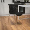 Contemporary Design Black Plastic Stack Chair Ergonomic Contoured Ripple Diamond Pattern Back Stacking Chair Modern Space 3