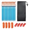 10Pcs/lot 18cm Aluminum Alloy Tent Pegs Tent Nail Tent Wind Rope Buckles Tent Rope Set Canopy Stakes Ground Camping Tent 2
