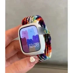 Korean Cute Braided Strap and Nylon Bracelet Case for Series123 38MM (Rainbow)