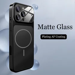 Premium Glass Nano Matte Protective Case with Magnetic Wireless Charging Compatibility for iPhone 16 Pro (Black)