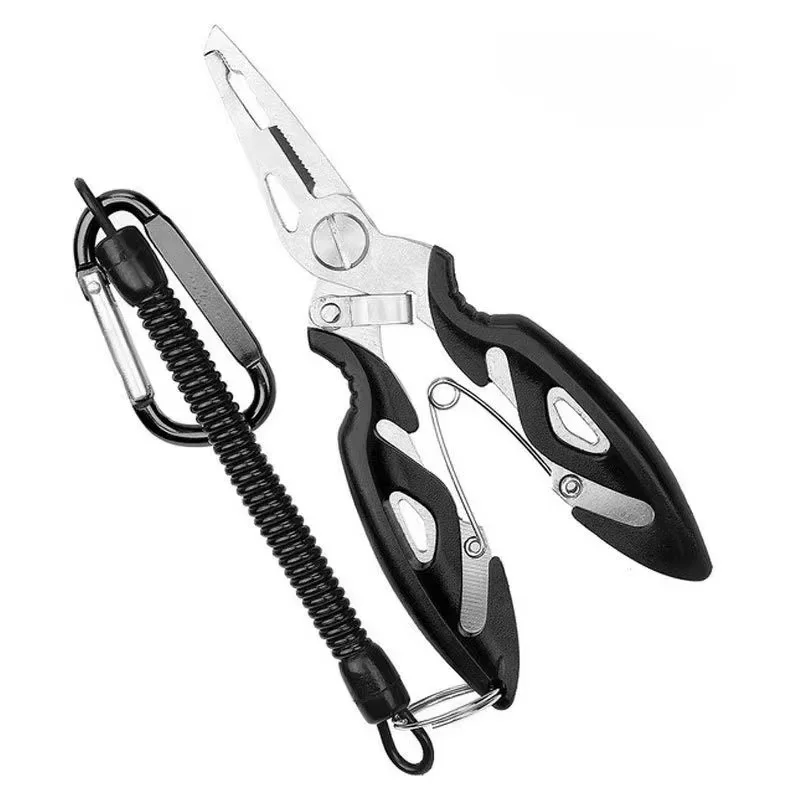 Fishing Pliers Stainless steel curved mouth Multi-function Fishing Tools Accessories Portable Braid Set Fish Tongs Control Fish