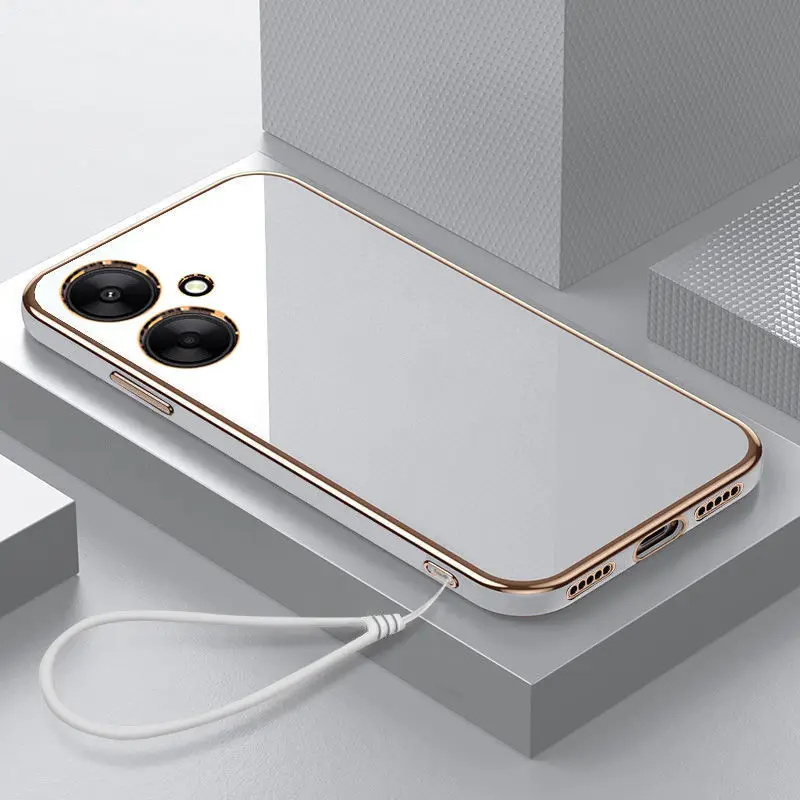Luxury Square Curly Shockproof Bumper Case - Cute Soft Protective Cover