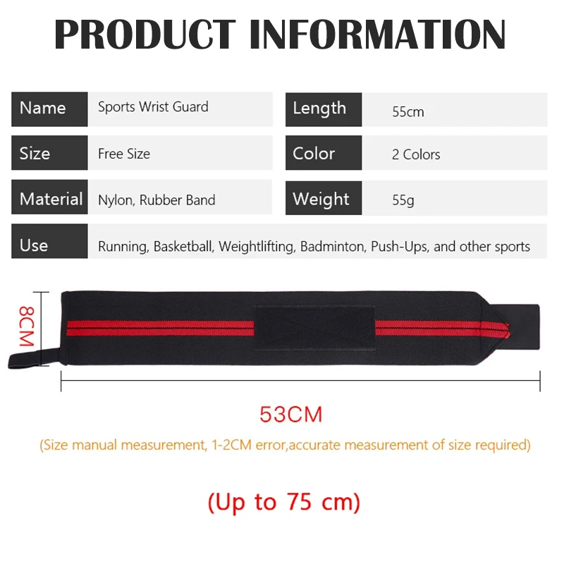 Weightlifting Wrist Guard with Elastic Wrist Support Fitness Wrist Bandage Wrapped Around Wrist Support