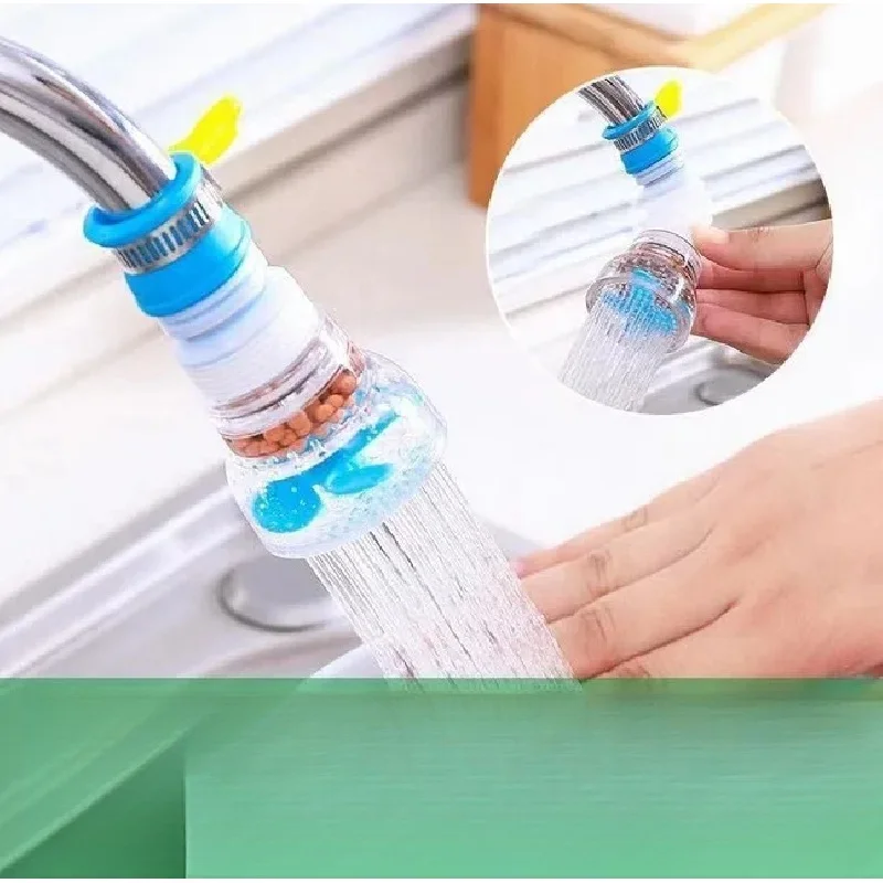 Sleek Kitchen Faucet Filter: Splash-Guarded, Rotatable, Extendable, with Medical-Grade Stone for Pure Drinking Water 3