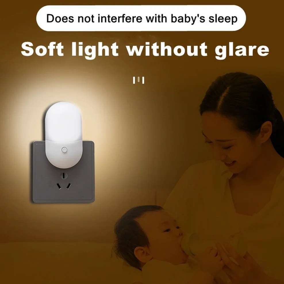 LED 야간 조명 절약 LED 조명 제어 유도 야간 램프 EU 미국 플러그 야간 조명 침실 화장실 계단 복도