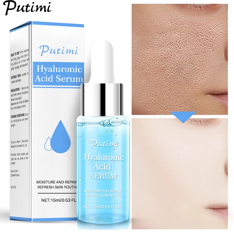 

Hyaluronic Acid Pore Shrink Face Serum Moisturizer Nourish Anti-Wrinkle Aging Essence Fade Fine Lines Firming Brighten Skin Care