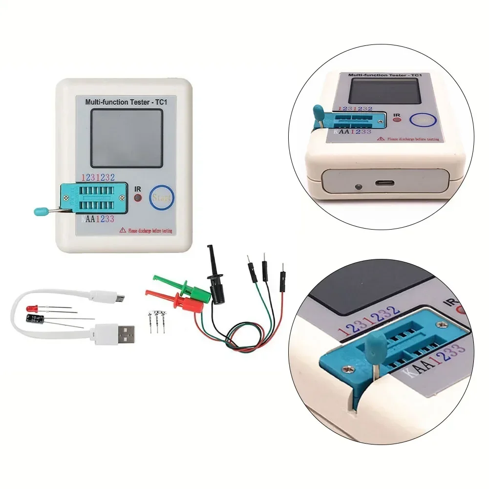 LCRTC1 1 8in TFT Backlight Transistor Tester  Multifunctional  Detect NPN and PNP Transistors  Resistors  Diodes  and More 2