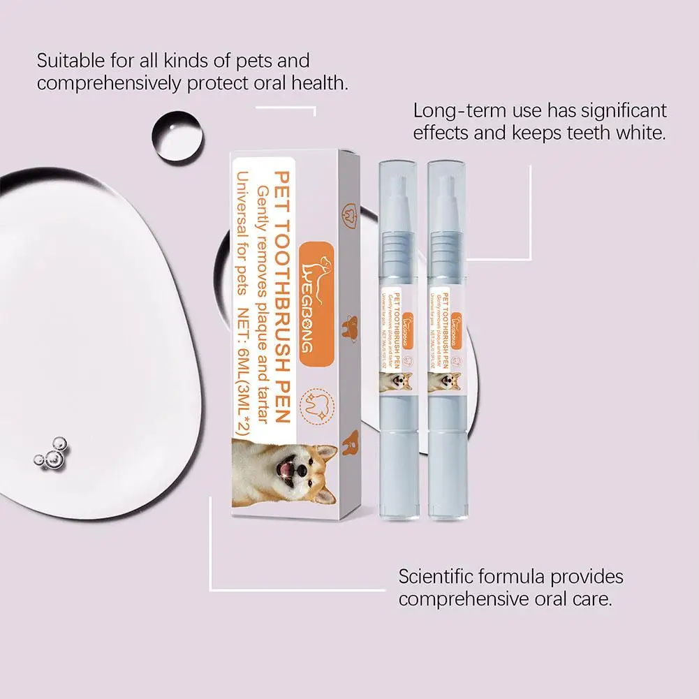 3ml Pet Teeth Pen Cleaning Tool For Dogs And Cats Keep Mouth Healthy Prevents Oral Problems Removal Bad Breath Pet Teeth Pen