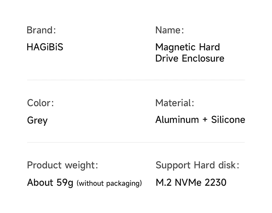 Magnetic M.2 2230 NVMe SSD Enclosure Hagibis