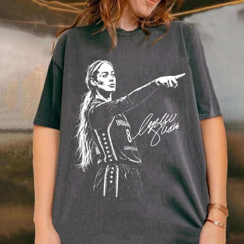 Sophie Cunningham Point T-Shirt für Männer und Frauen, Vintage-Waschung, Baumwolle, Kurzarm, Rundhals, Lässig Bedruckte Oversize-T-Shirts