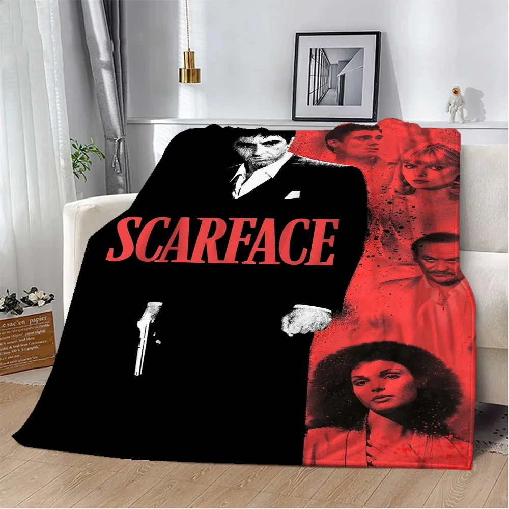 3D Movie Scarface Knee Blanket Throw Bed Blankets & Throws Microfiber Bedding Interior for Home Fluffy Plaid Beach Towel Soft & 3