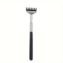 Adjustable Telescopic Steel Back Scratcher - Anti-Itch Claw Massager for Ultimate Comfort (BLALCK)