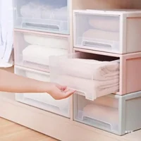 Stackable Drawer Storage Box Plastic Clear Drawer Quilt Storage Container Large Capacityt Clothes Cabinet Wardrobe Organizer 5