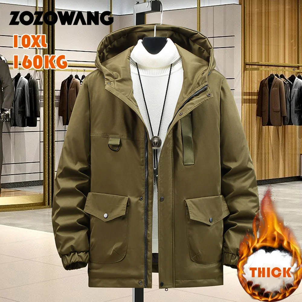 

ZOZOWANG Men's Winter Casual Clothes Tide Big Yard Jacket Thickened Winter Men 160kg Big Size 9XL 10XL Parkas Cotton-padded Coat