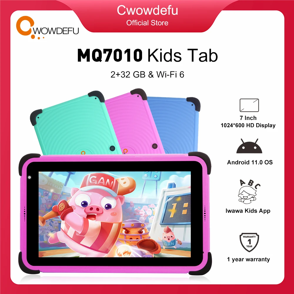CWOWDEFU 7 "Tablet dziecięcy dla dzieci Android 11 2GB 32GB czterordzeniowy WIFI 6 Google Play D + Tablet dla dzieci z hebrajskimi dziećmi-wytrzymałe etui 1 CWOWDEFU 7 "Tablet dziecięcy dla dzieci Android 11 2GB 32GB czterordzeniowy WIFI 6 Google Play D + Tablet dla dzieci z hebrajskimi dziećmi-wytrzymałe etui 1