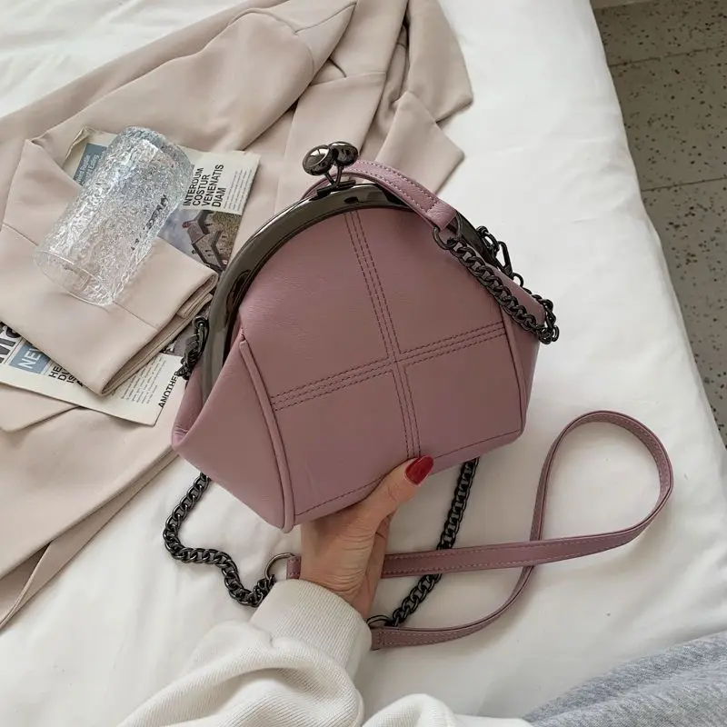 Two Straps Shell Lock Bag Chain Women Shoulder Crossbody Bags PU Leather Tote Women's Handbags Purses crossbody bag women handbags leather shoulder bag pu crossbody bag