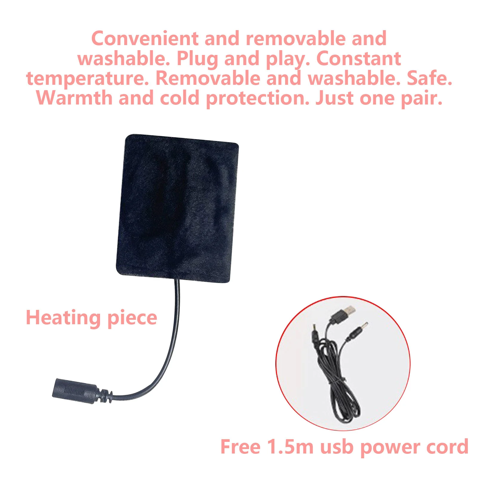 USB Heated Gloves Thermal Heated Gloves Winter Windproof Warm Fingerless for Outdoor Hiking Cycling