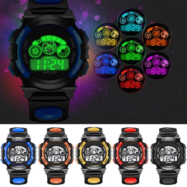 Enfants Enfant Garçon Fille multifonction Sport Waterproof Montre