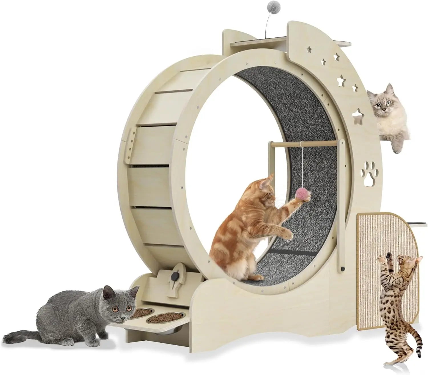 Interactive Anti-depression Fiber Board Mascotas Wooden Pet Tread Exercise Running Wheel Cat Pet Dog Fun Treadmill