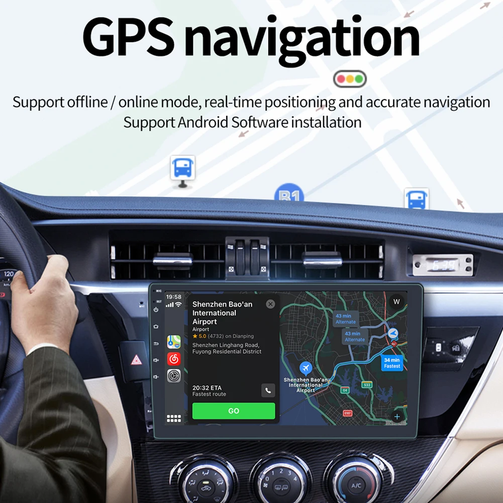 

Wireless Carplay Android Auto Car MP5 Player 10 Inch Car Radio Bluetooth-compatible Mirrorlink HD Touch Screen WiFi Sound Record