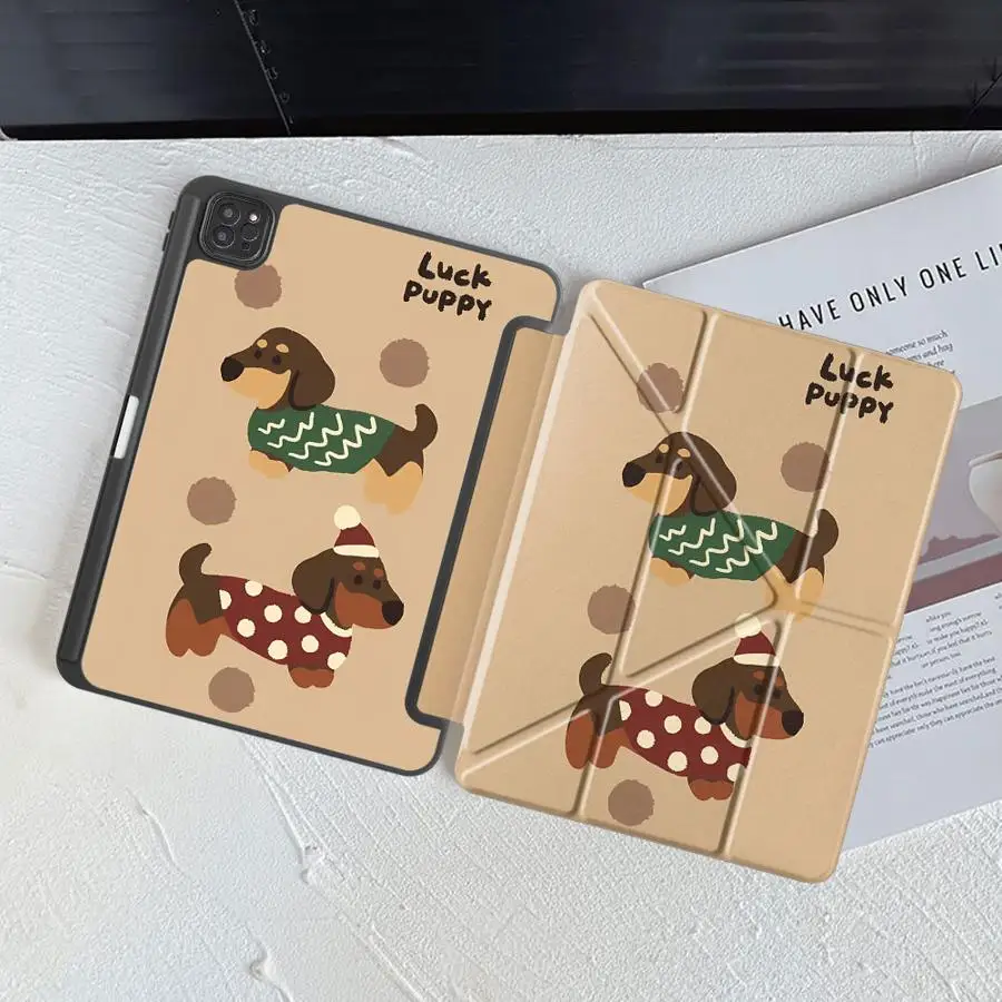 Adorable Dog-Themed Tablet Case with Adjustable Holder