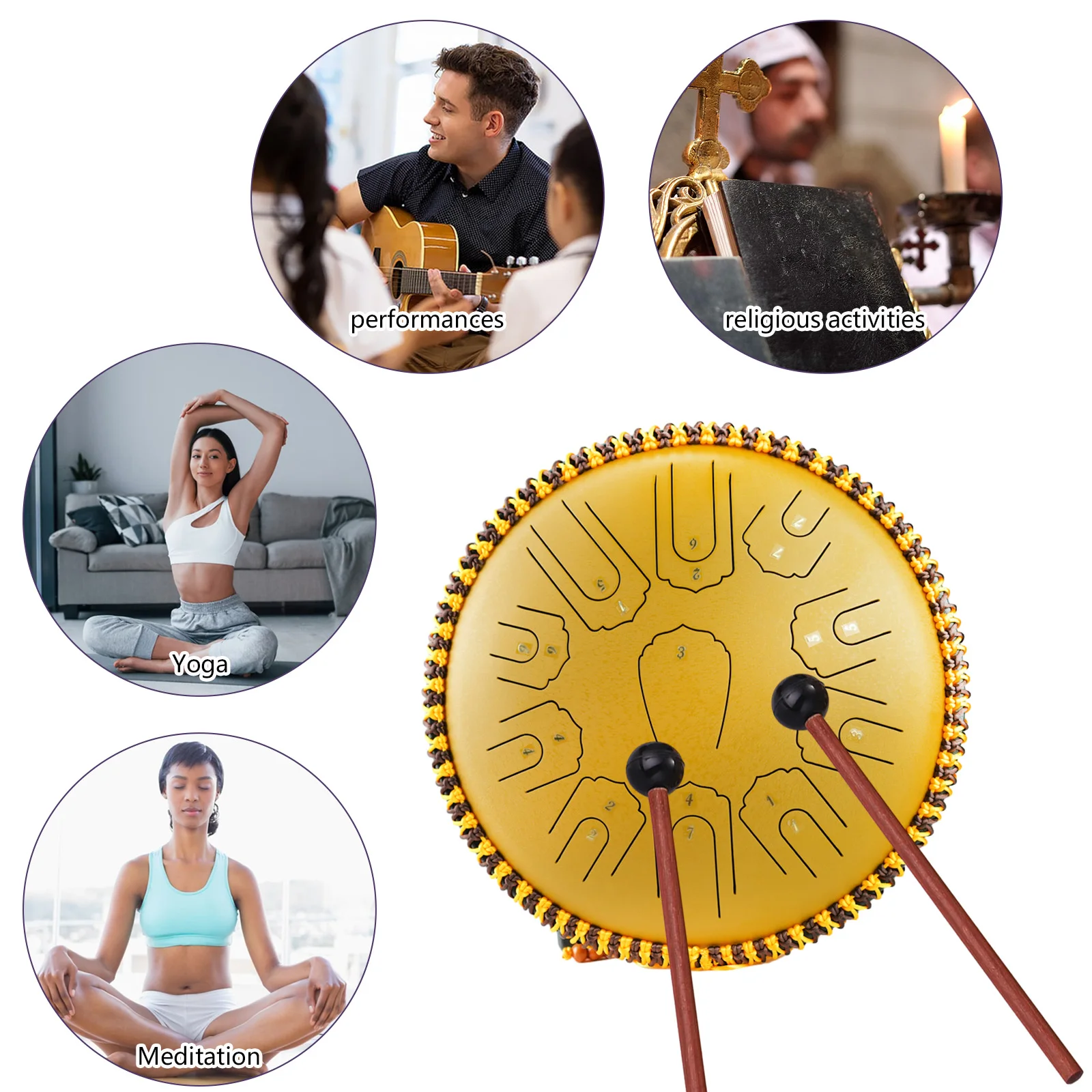 

Steel Tongue Drum 15 Inch 21 Notes C Key Percussion Instrument Balmy Drum with Drum Mallets for Meditation Yoga Beginners