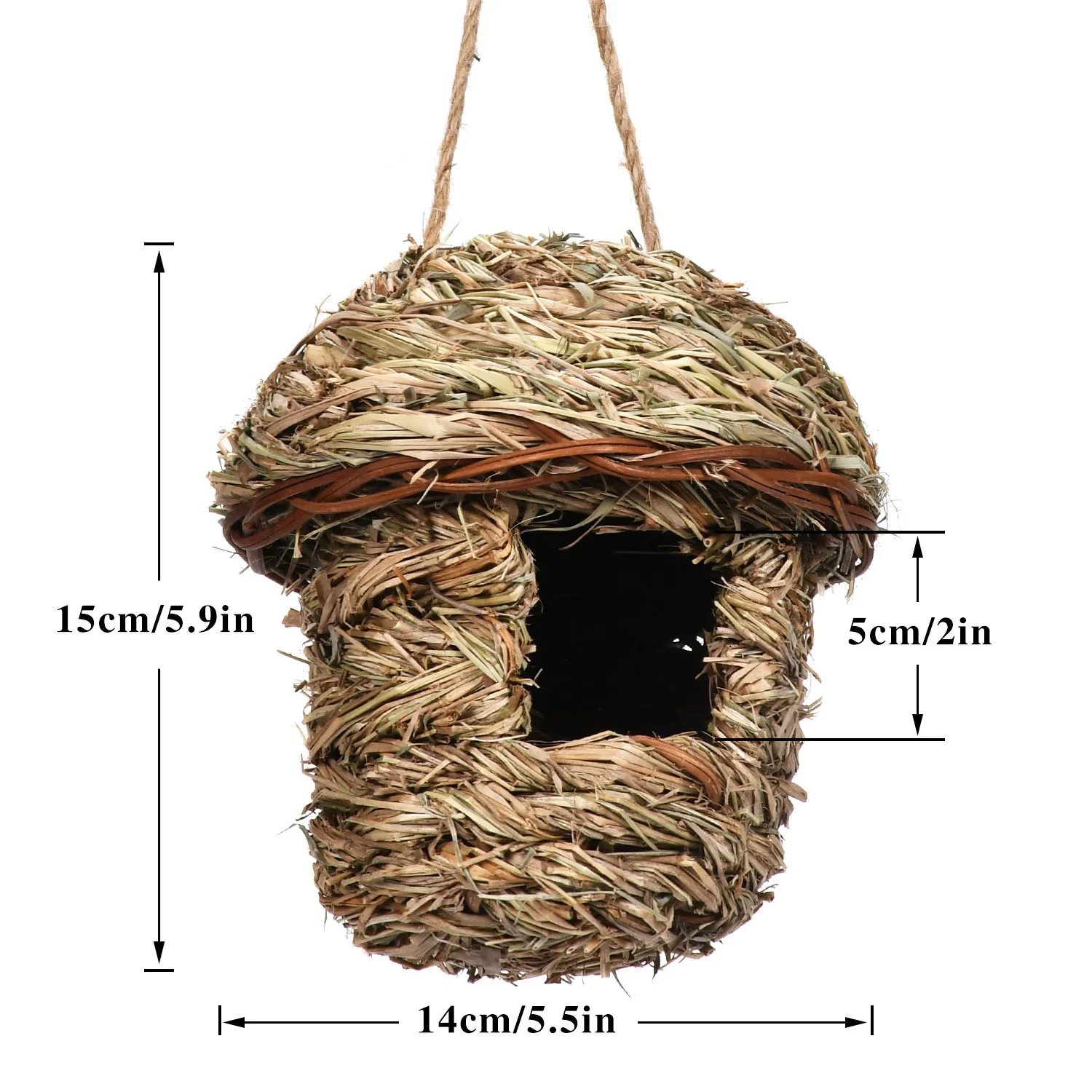 Birds Nest Bird Cage Natural Grass Egg Cage Bird House Outdoor Decorative Weaved Hanging Parrot Nest Houses Pet Bedroom bird house bird cage bird nest pet sleeping bed bird sleeping bed