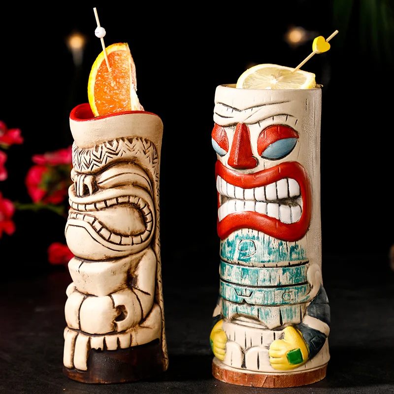 

Hawaii Tiki Ceramic Mug, Creative Cocktail Cup, Beer Beverage Wine Mug, Halloween Horror Style, Clown Bar Water Bottle, New