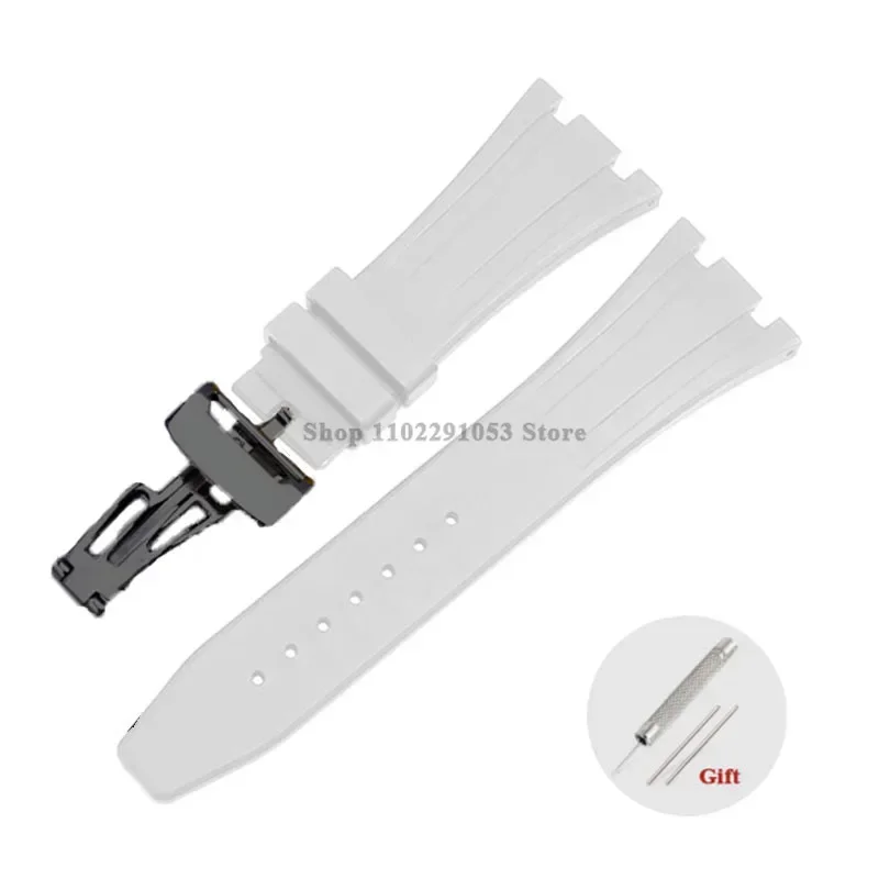 Premium 27mm Waterproof Rubber Watch Strap with Solid Butterfly Buckle