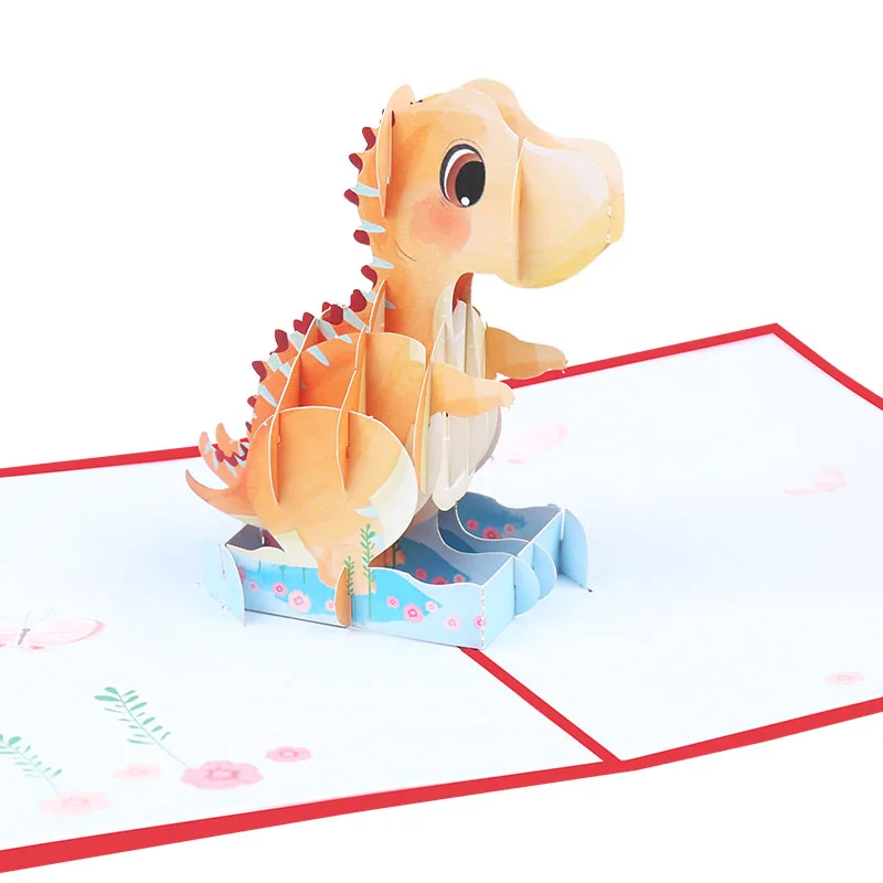 3D Dinosaur Pop Up Greeting Card with Envelope Mother's Day Thank You Card Baby Valentine Wedding Invitation Birthday Gift